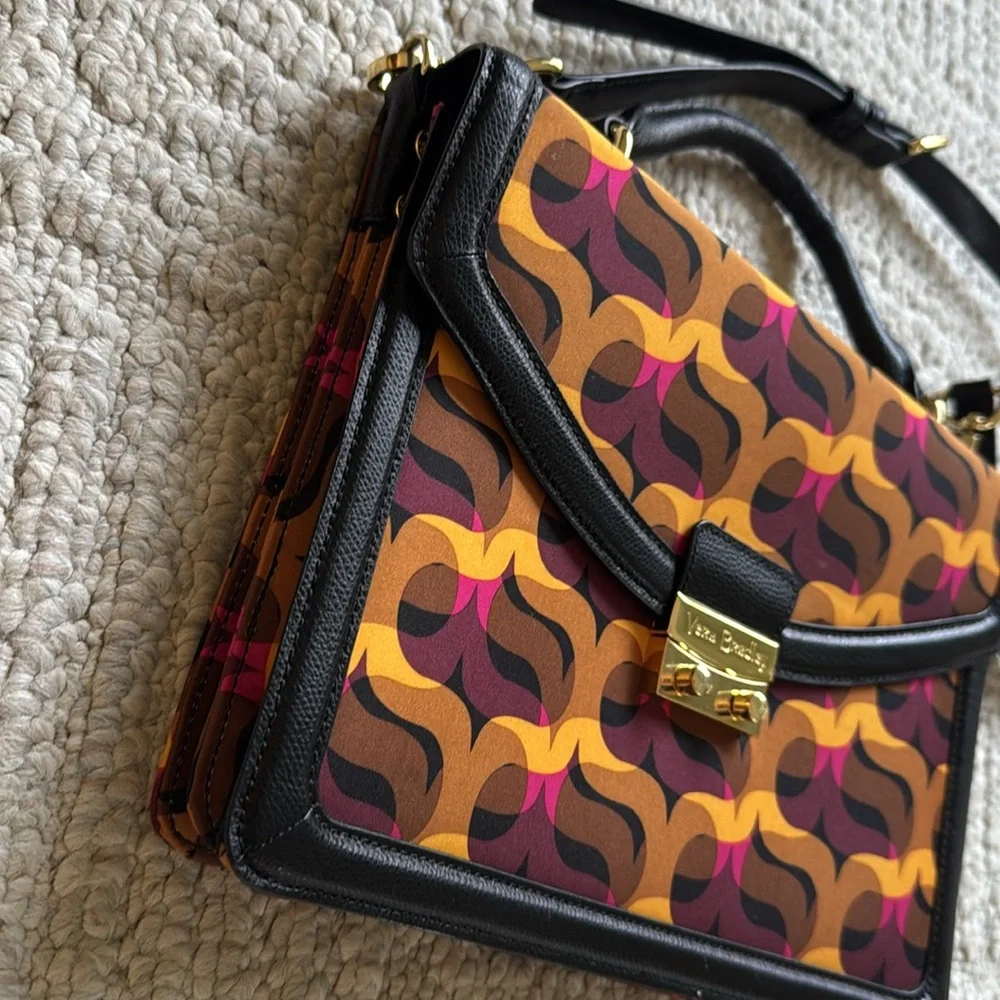 Vera Bradley Lydia structured mod print‎ satchel crossbody mini briefcase NWOT